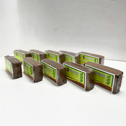 10 Bricks Pack, Best Coco Peat-Premium Coir Pith , 650g/1.4 Lbs, Lowest EC & Ph Value